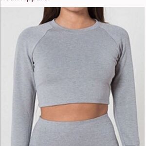 American Apparel Women's Crop Top Large Gray